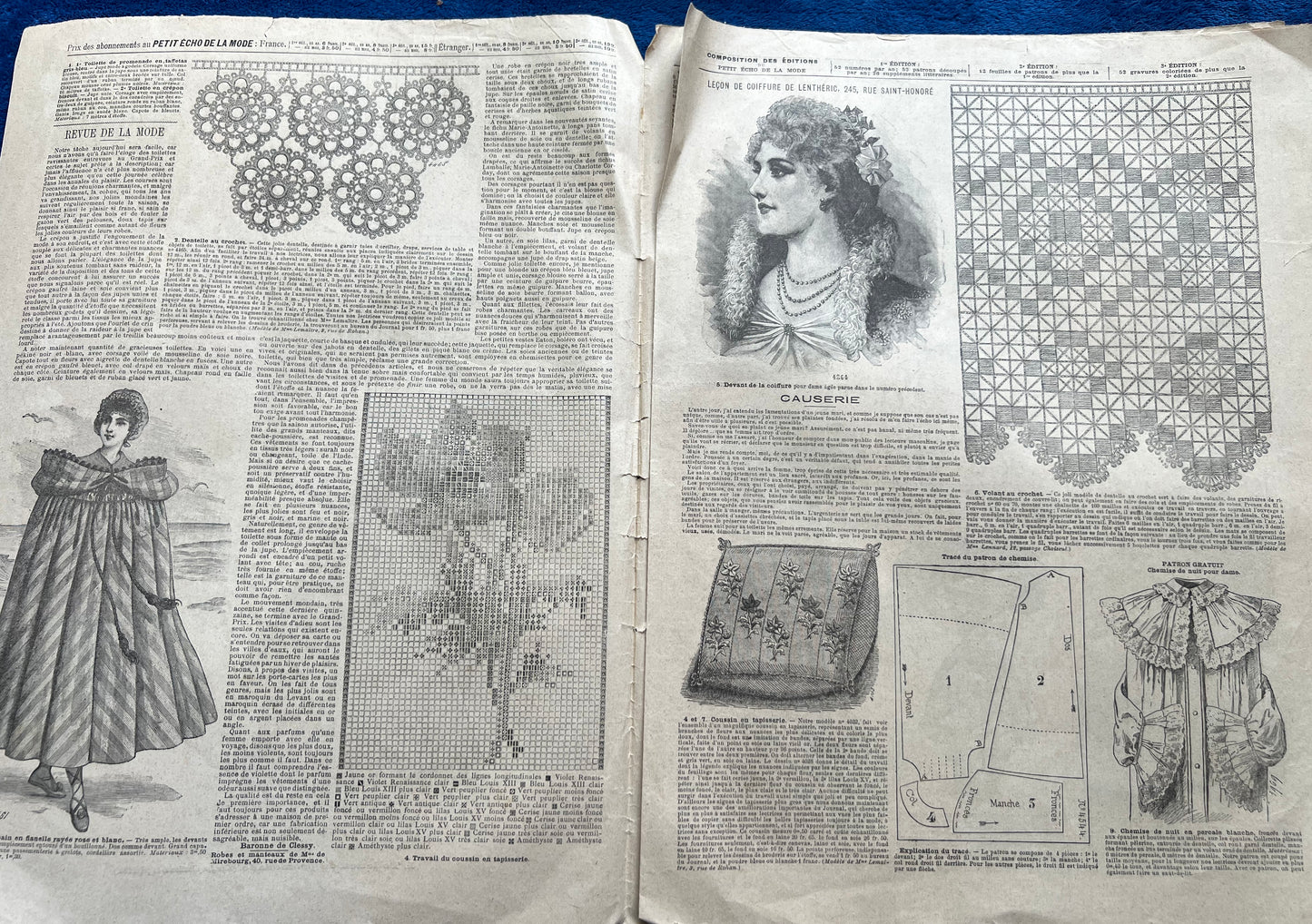 At The Beach in 1895 - French Fashion Paper Le Petit Echo de la Mode