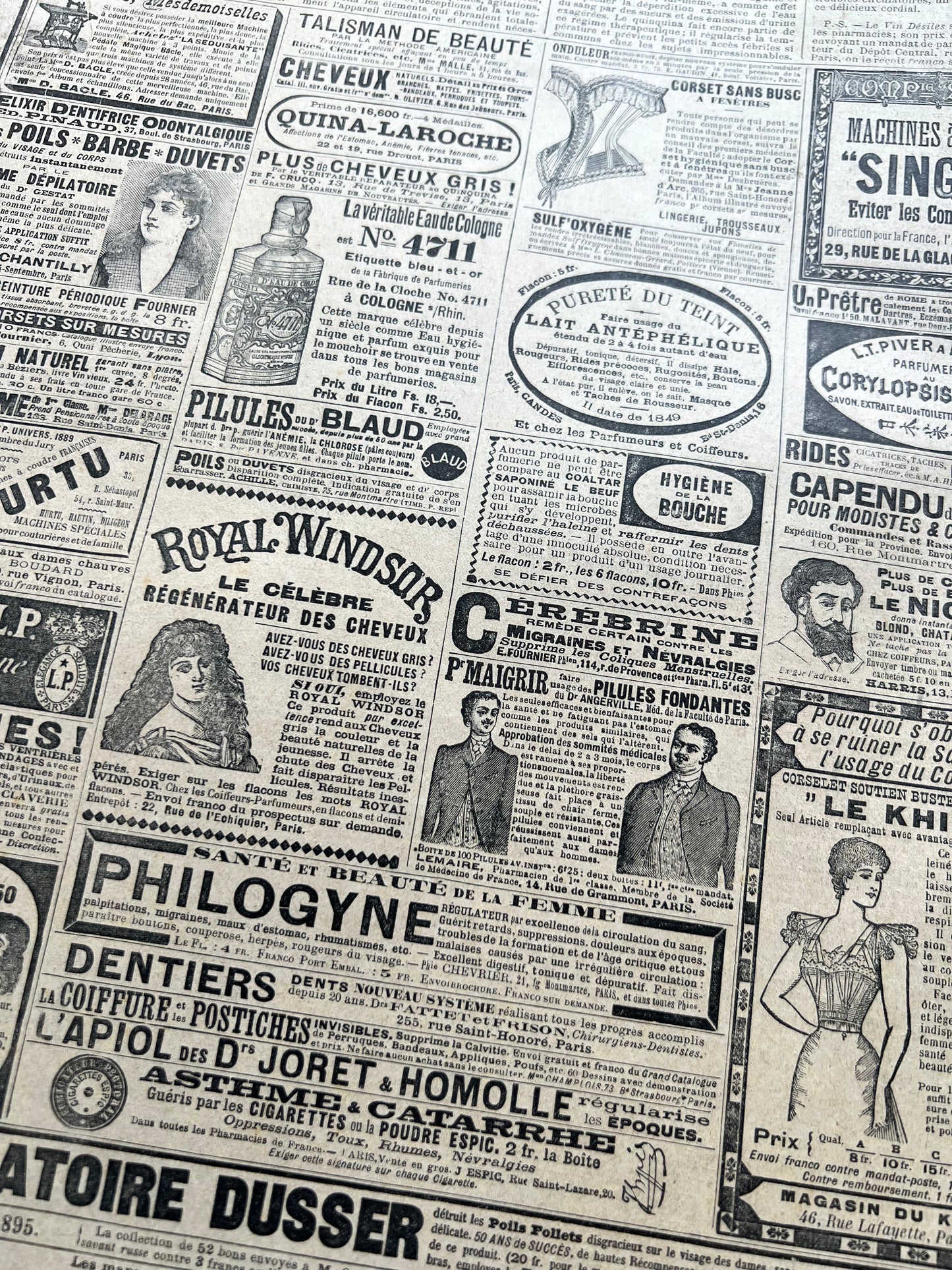 At The Beach in 1895 - French Fashion Paper Le Petit Echo de la Mode