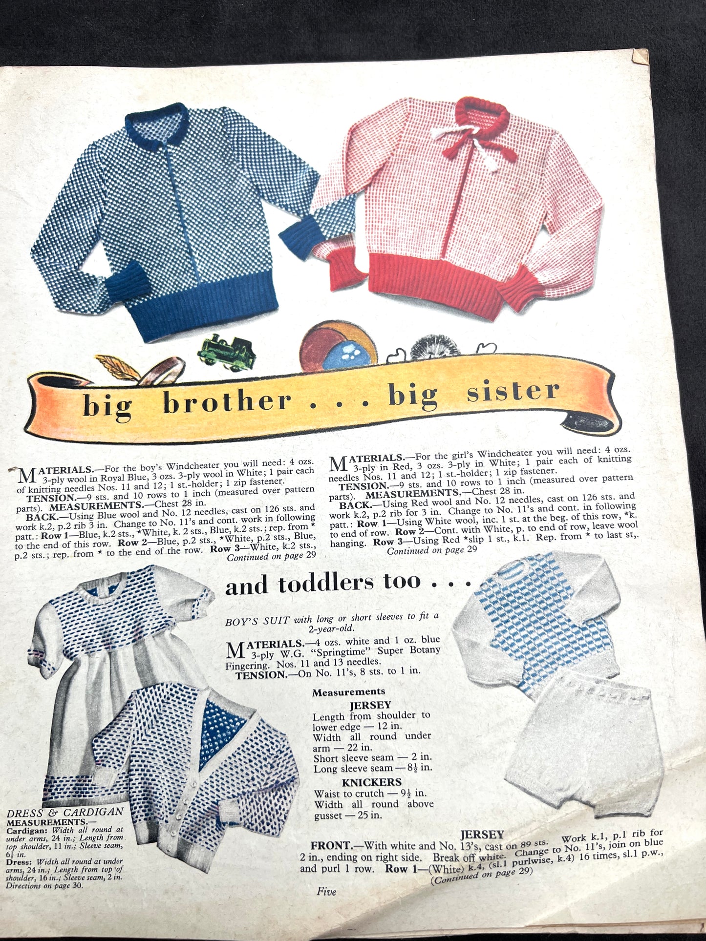 1954 PINS AND NEEDLES Magazine - Knitting, Crochet, Tatting etc AND Ric Rac !