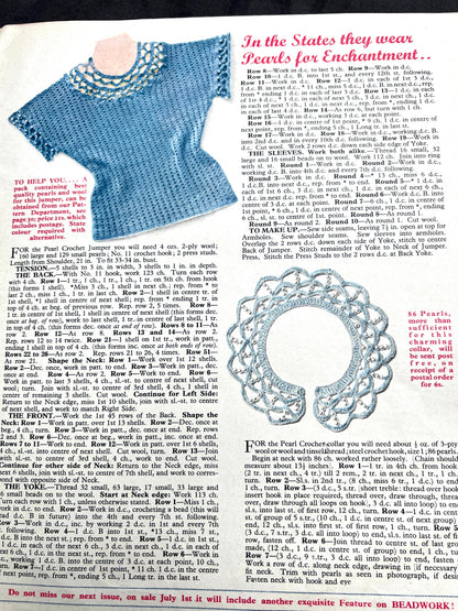 1954 PINS AND NEEDLES Magazine - Knitting, Crochet, Tatting etc AND Ric Rac !