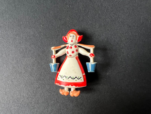 Moving  (from the waist) 1940s Dutch Girl Brooch