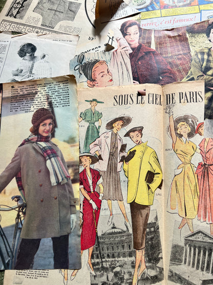 Job Lot of Pages from Vintage French Fashion Magazines to Get Creative With..