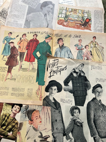 Job Lot of Pages from Vintage French Fashion Magazines to Get Creative With..