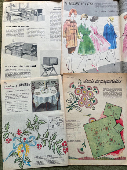 Job Lot of Pages from Mid Century French Women's Magazines to Get creative With