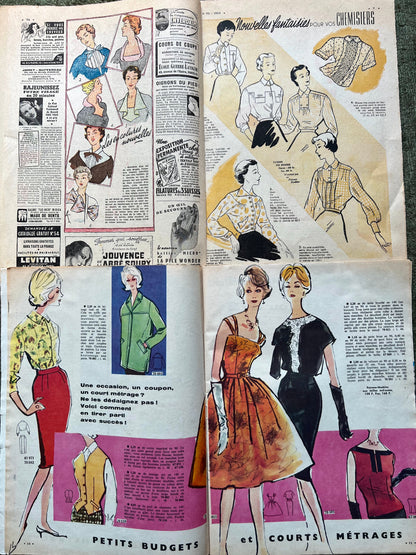 Job Lot of Pages from Mid Century French Women's Magazines to Get creative With