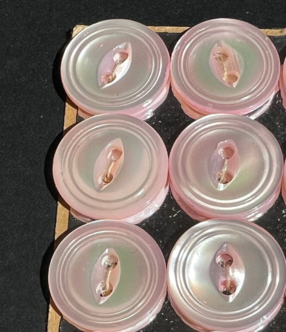 6 or 24 Shimmery Pale Pink 1.3 or 1.5cm Vintage Mother of Pearl Buttons