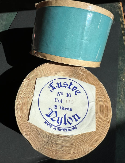 18yds Roll of Shimmery Powder Blue 4.8cm Wide Vintage Swiss Lustre Nylon Ribbon