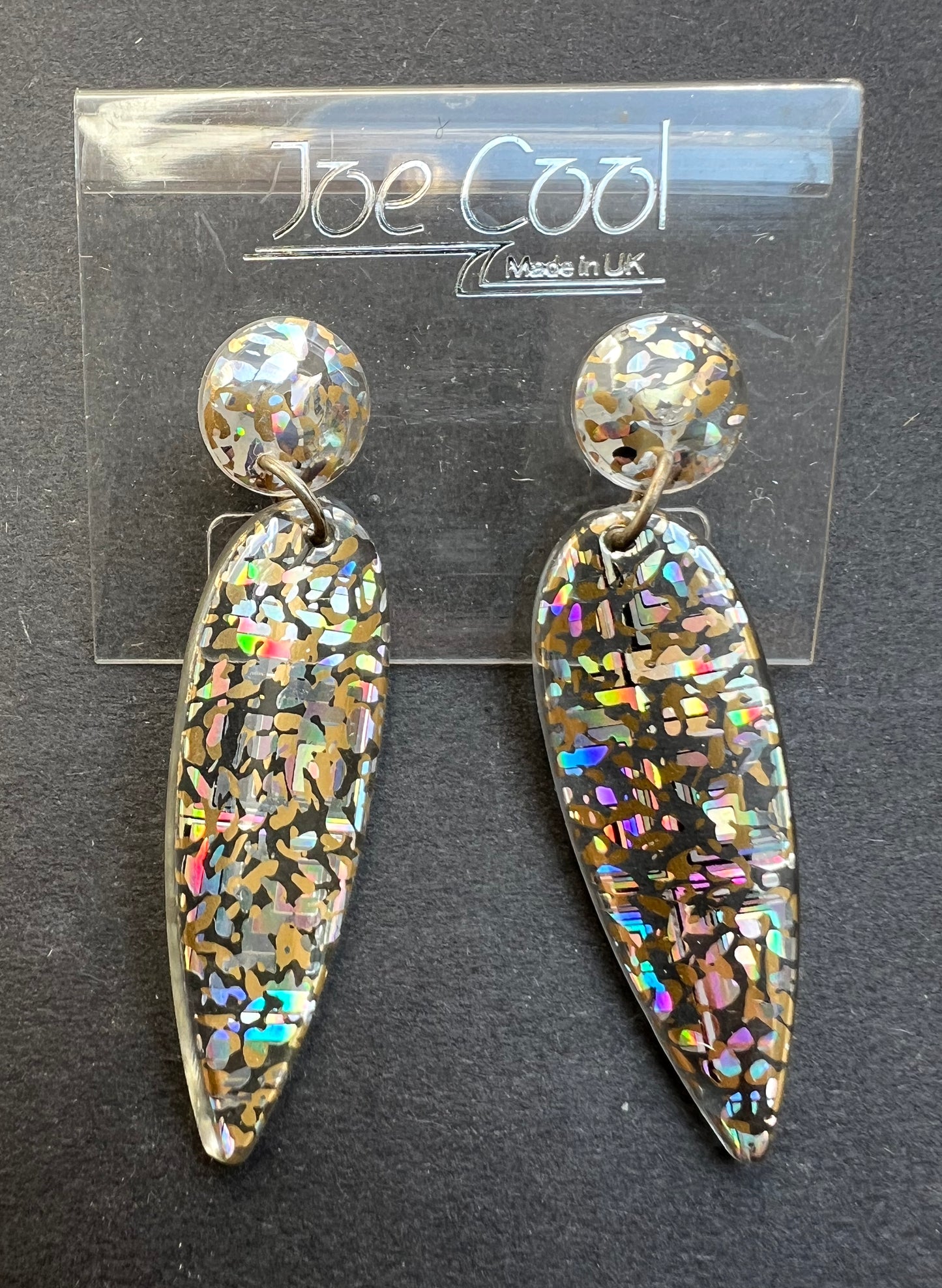 Genuine 1980s Glittery Perspex Earrings - Perfect for The Disco
