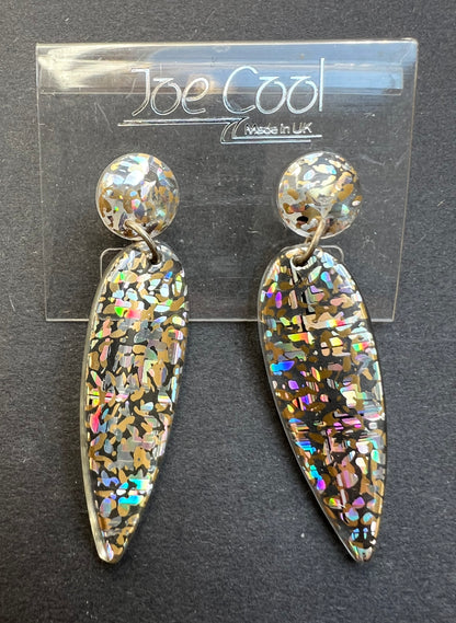 Genuine 1980s Glittery Perspex Earrings - Perfect for The Disco