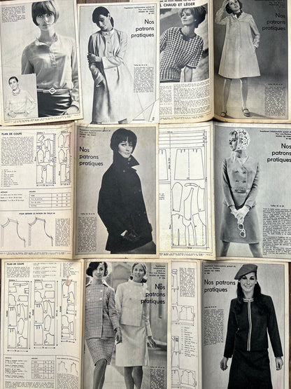 7 Inserts from 1970s French Magazines - Lots of Patterns