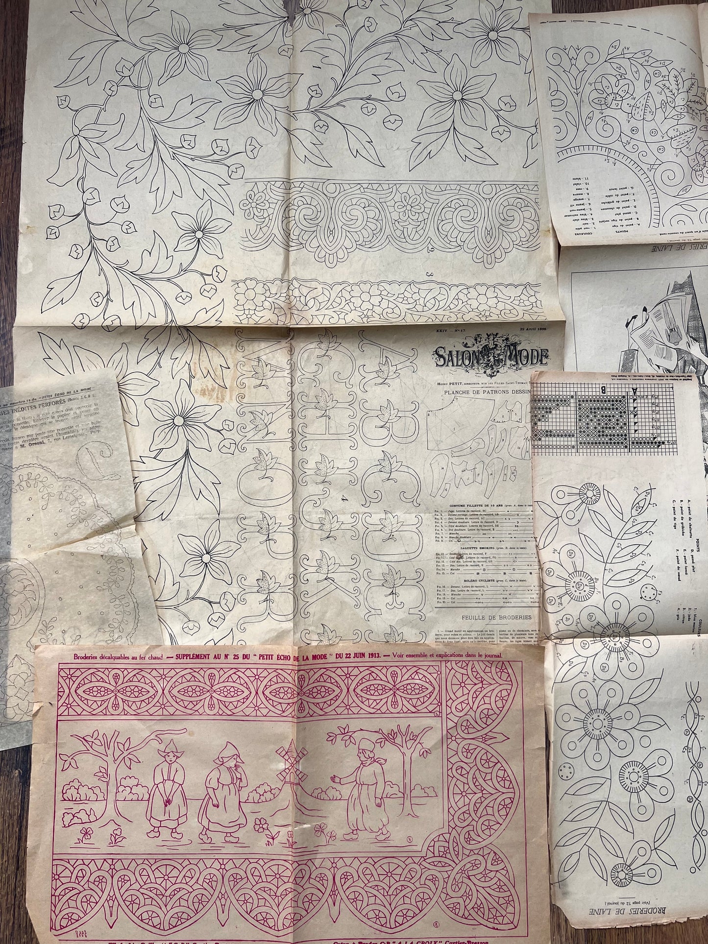 Job lot of Early C20th Embroidery Pattens