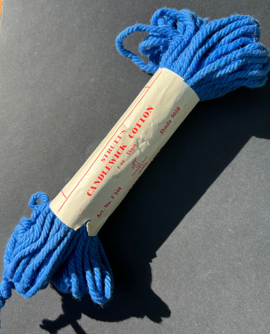 Vintage STRUTT'S 1oz Skein Blue Candlewick Cotton Shade 9028