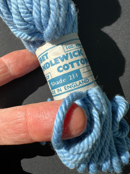 Vintage LYSBET 1oz Skein Light Blue Candlewick Cotton Shade 211