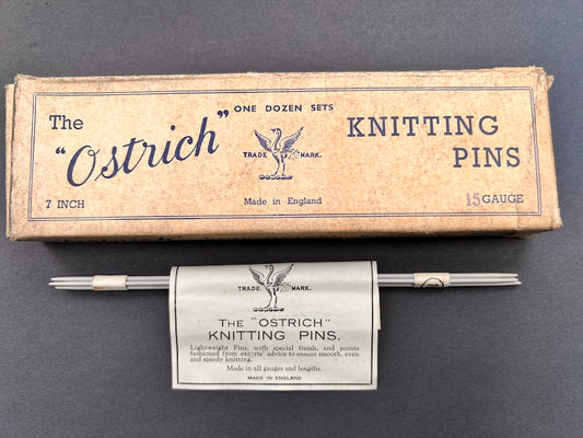 Set of 4  x 7" gauge 15 "Ostrich" Knitting Pins