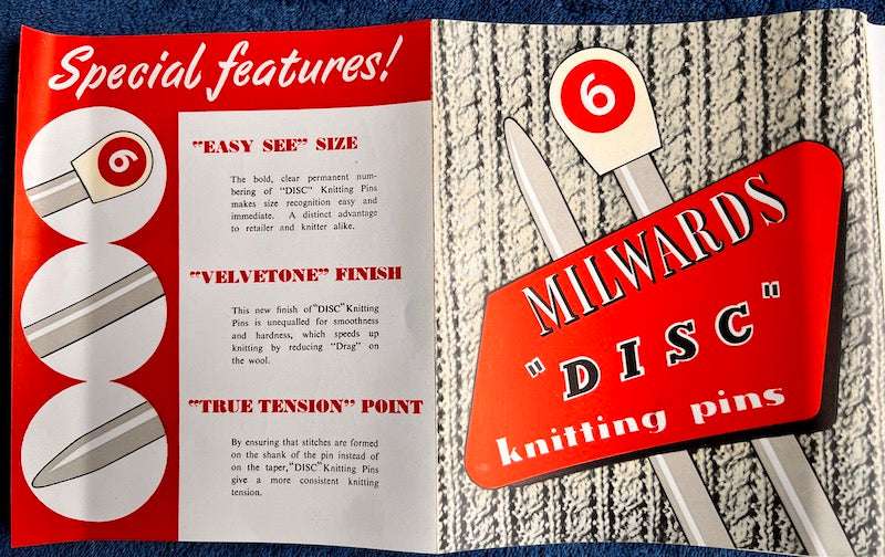 Vintage Sales Reps Sample Box of Milwards Knitting Pins Gauge 9 and 11