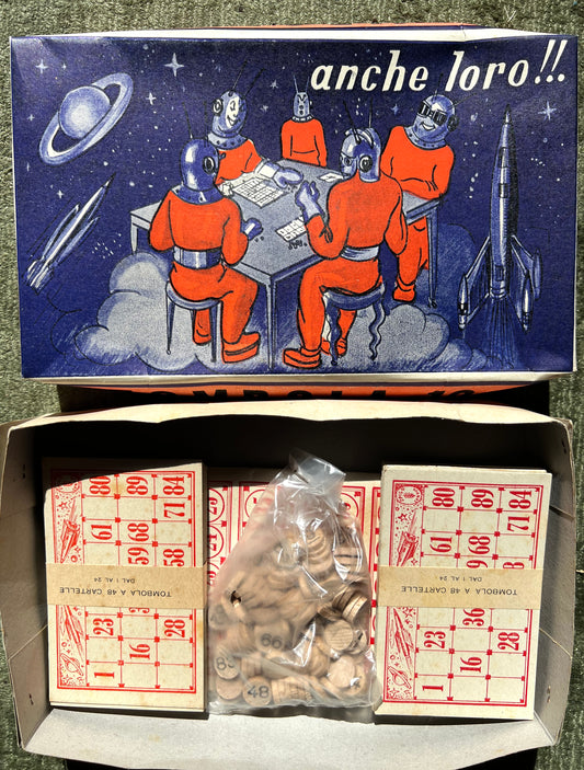 Fantastic 1930s Italian Spacemen TOMBOLA Game