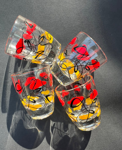 4 Wonderfully 1950s French Shot Glasses