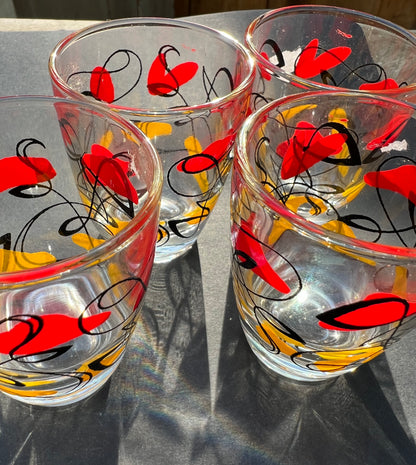 4 Wonderfully 1950s French Shot Glasses
