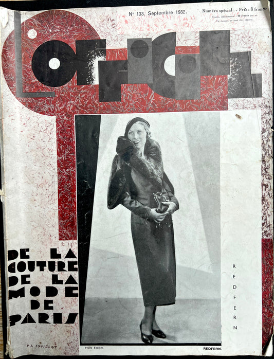 September 1932 L'OFFICIEL DE LA COUTURE - PARIS.. 75 Pages in English and French