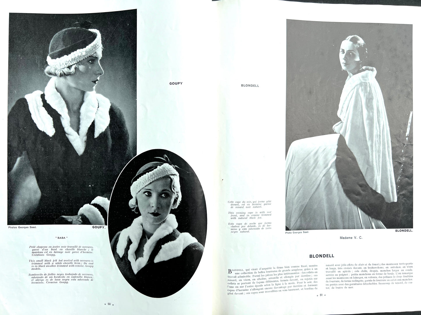 September 1932 L'OFFICIEL DE LA COUTURE - PARIS.. 75 Pages in English and French