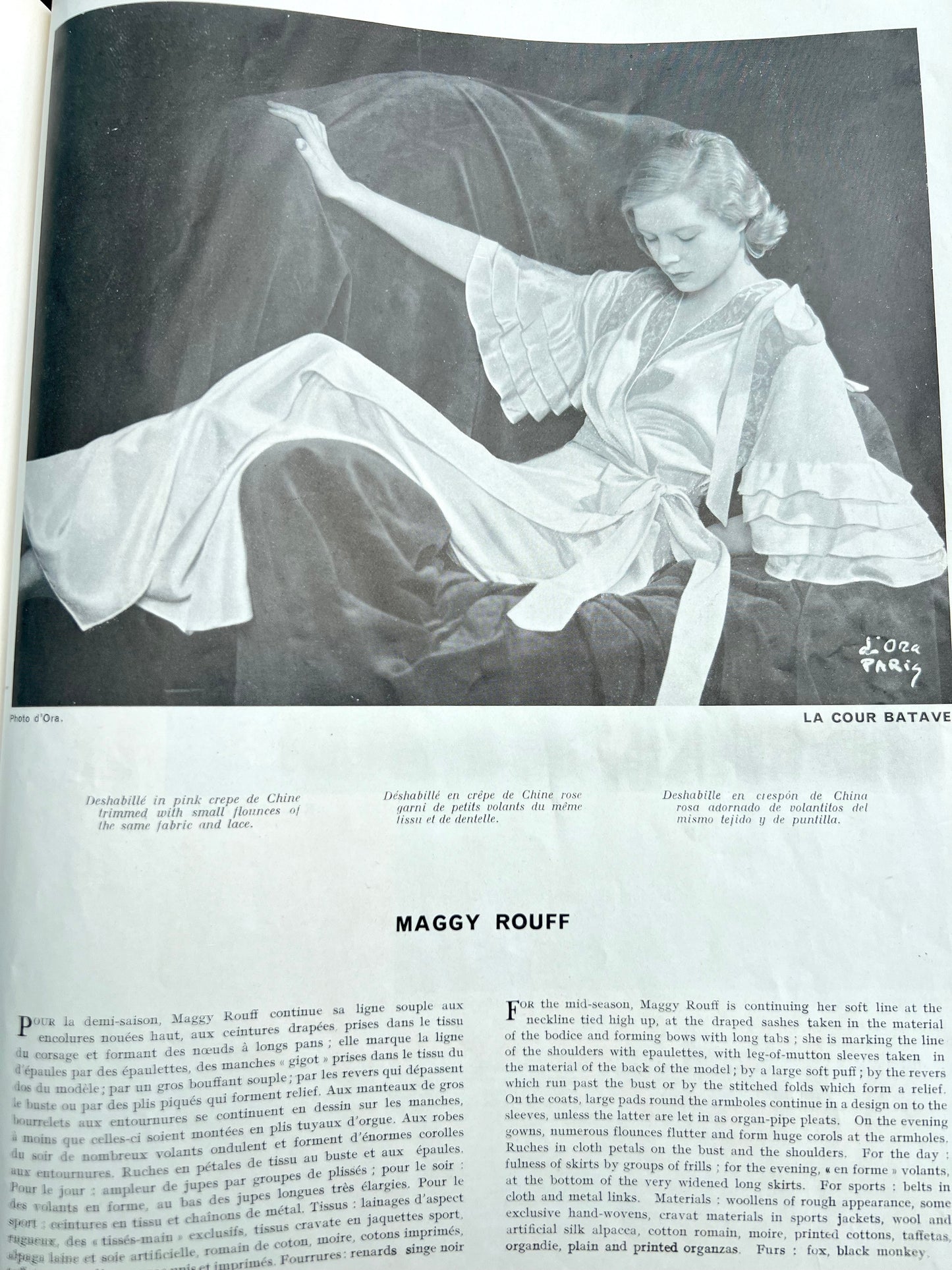 June 1933 L'OFFICIEL DE LA COUTURE - PARIS.. 92 Pages in English and French