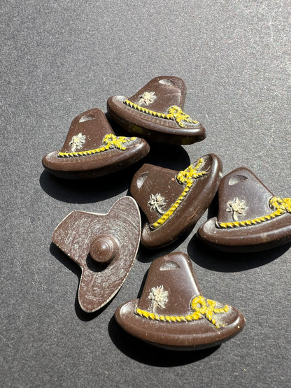 -Dark Brown + Yellow - 2cm tall 2.8cm wide.