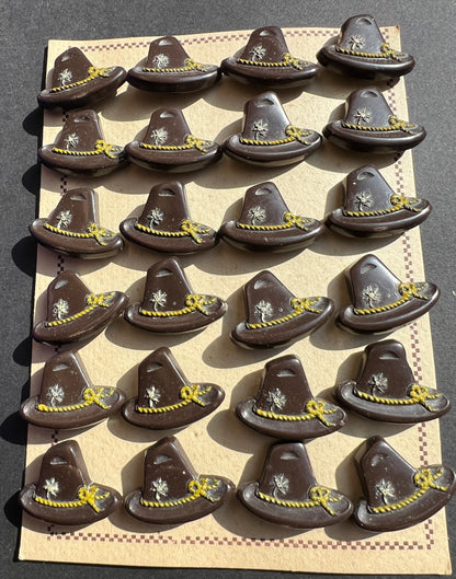 -Dark Brown + Yellow - 2cm tall 2.8cm wide.
