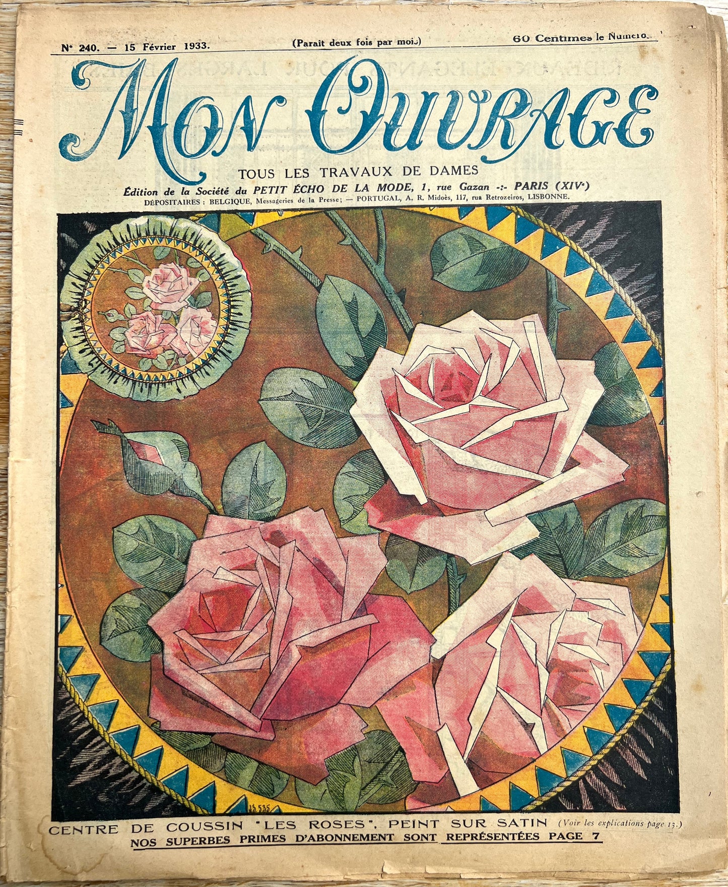 February 1933 French Handicrafts Paper Mon Ouvrage Wonderful Needlework, Interiors, Adverts