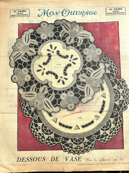 February 1933 French Handicrafts Paper Mon Ouvrage Wonderful Needlework, Interiors, Adverts