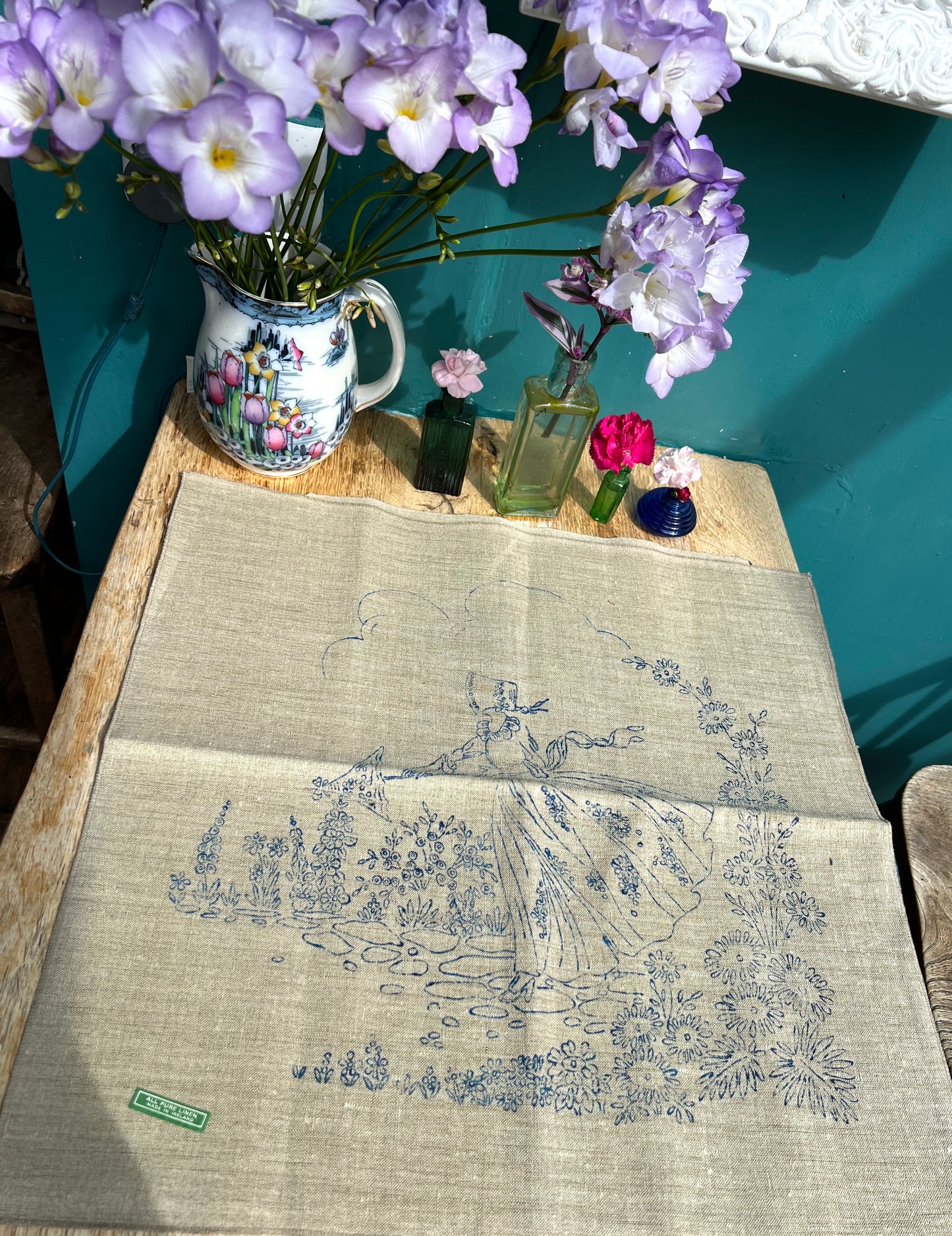 Lovely Vintage 1930s/40s Pure Irish Linen 50cm Cushion Covers to Embroider