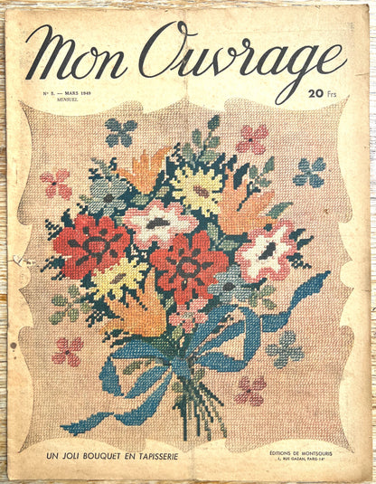 March 1949 French Handicrafts Paper Mon Ouvrage Full of Handicrafts