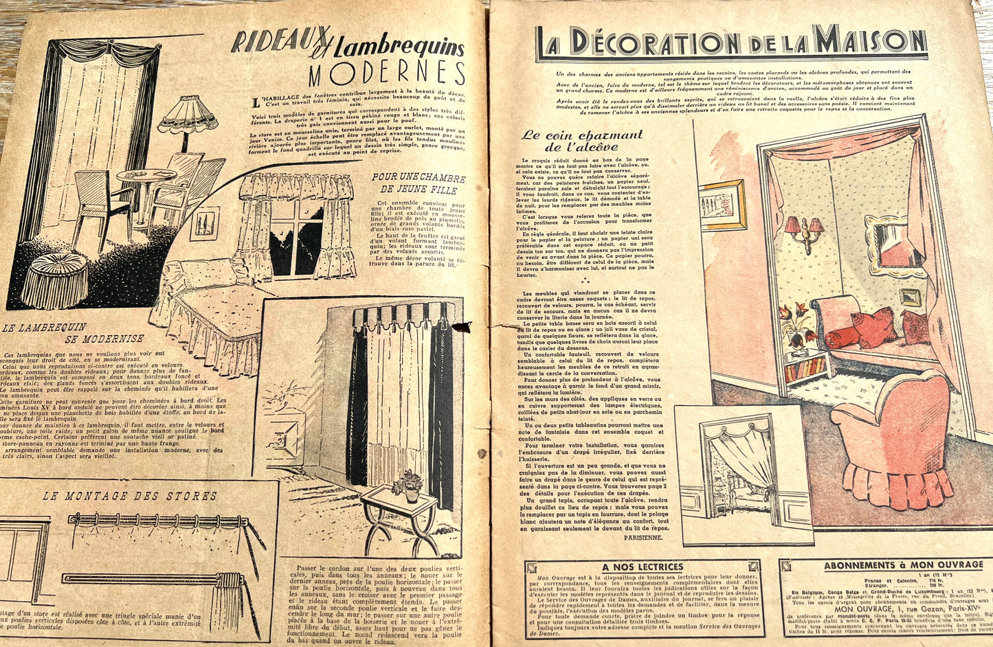 March 1949 French Handicrafts Paper Mon Ouvrage Full of Handicrafts
