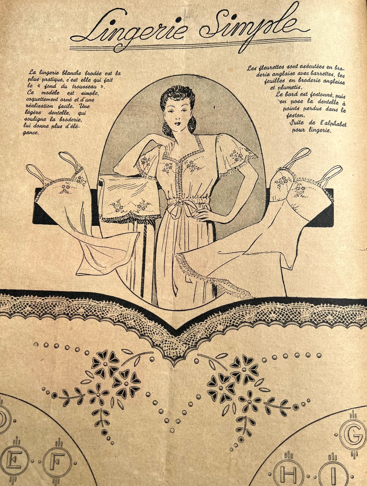 March 1949 French Handicrafts Paper Mon Ouvrage Full of Handicrafts