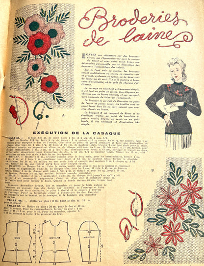 March 1949 French Handicrafts Paper Mon Ouvrage Full of Handicrafts