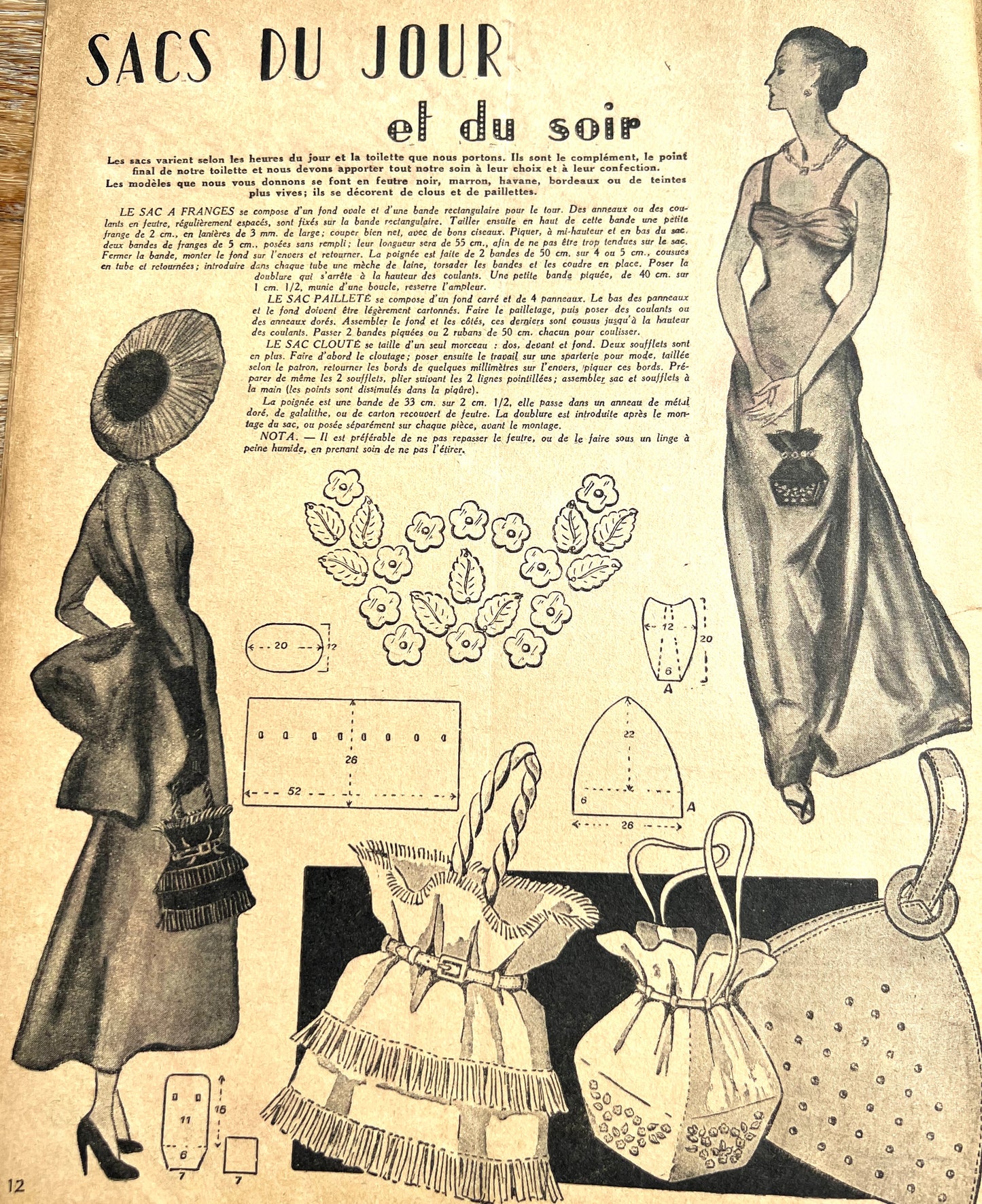 March 1949 French Handicrafts Paper Mon Ouvrage Full of Handicrafts