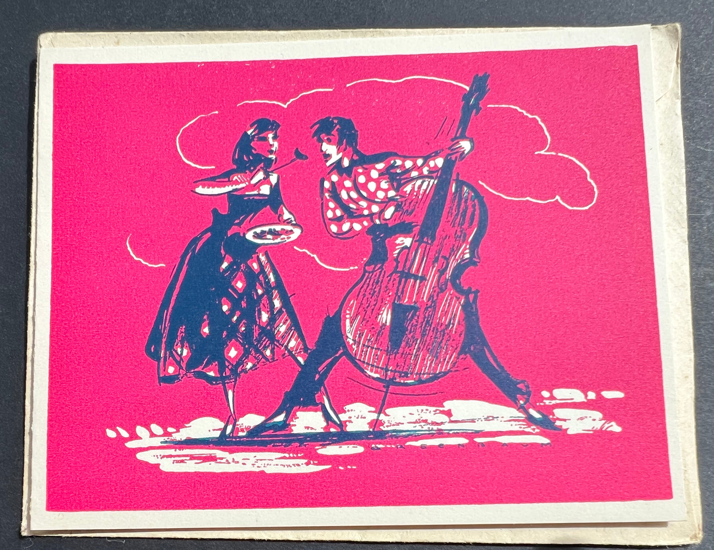 5 x 1950s Christmas Cards (Envelopes a bit stuck to cards !)