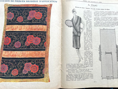 May 1927 French Needlework Magazine with Pattern - Journal des Ouvrages de Dames Interesting Embroidery Fashion Crochet Knitting Interiors Sewing