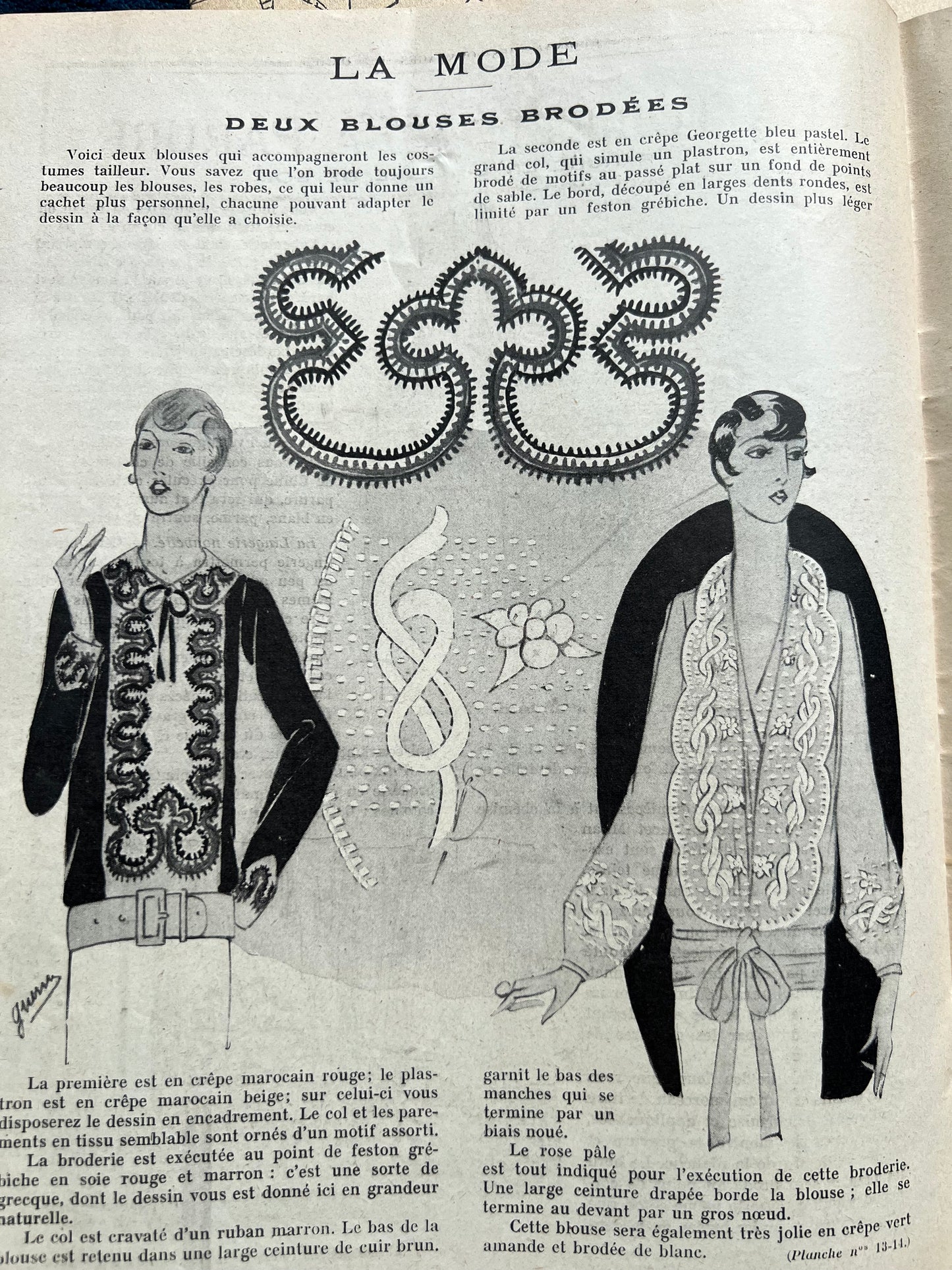 May 1927 French Needlework Magazine with Pattern - Journal des Ouvrages de Dames Interesting Embroidery Fashion Crochet Knitting Interiors Sewing