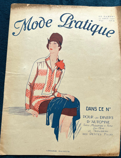 August 1927 French Women's Magazine Mode Pratique
