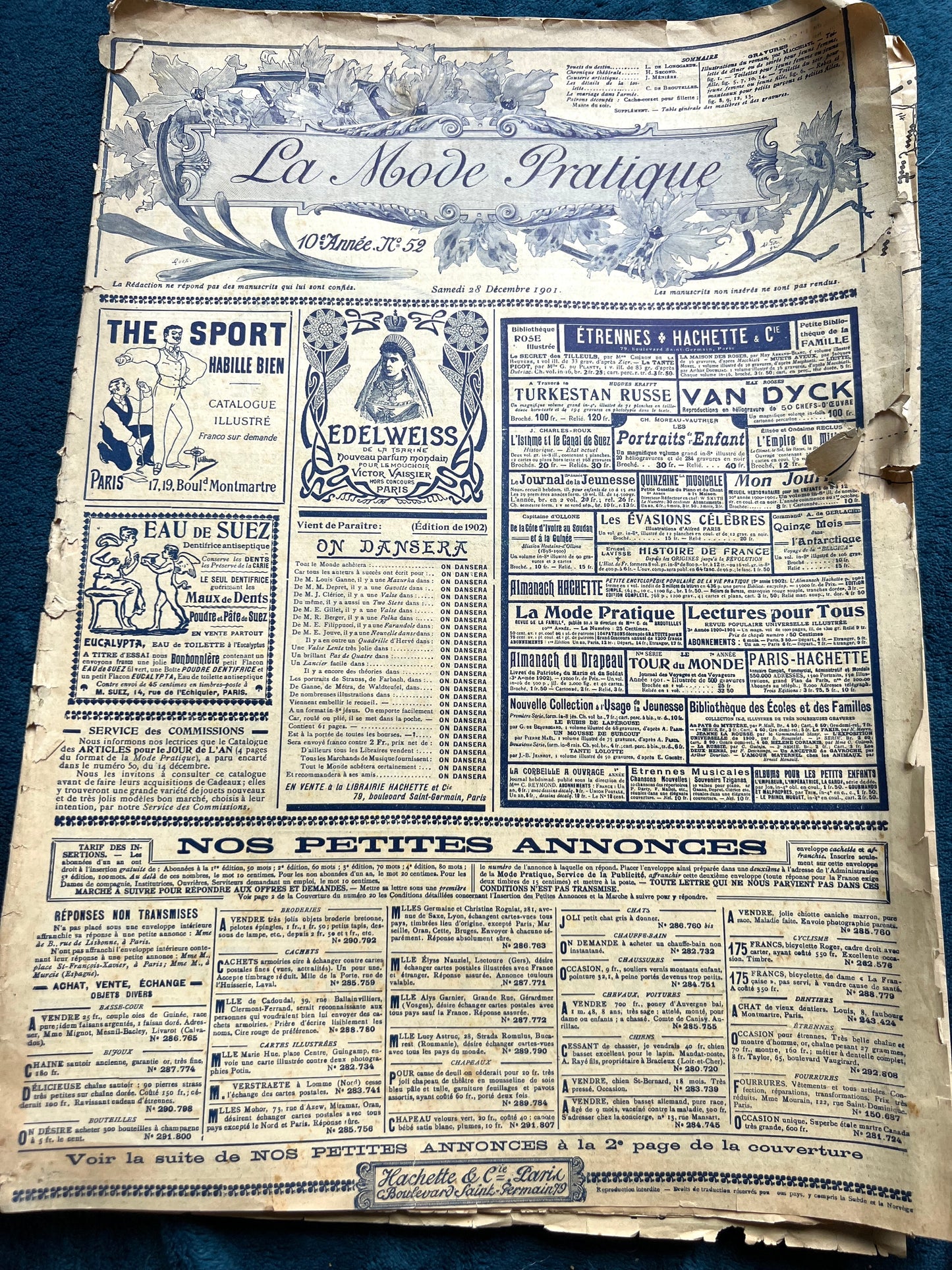 July 1911 French Women's Magazine La Mode Pratique