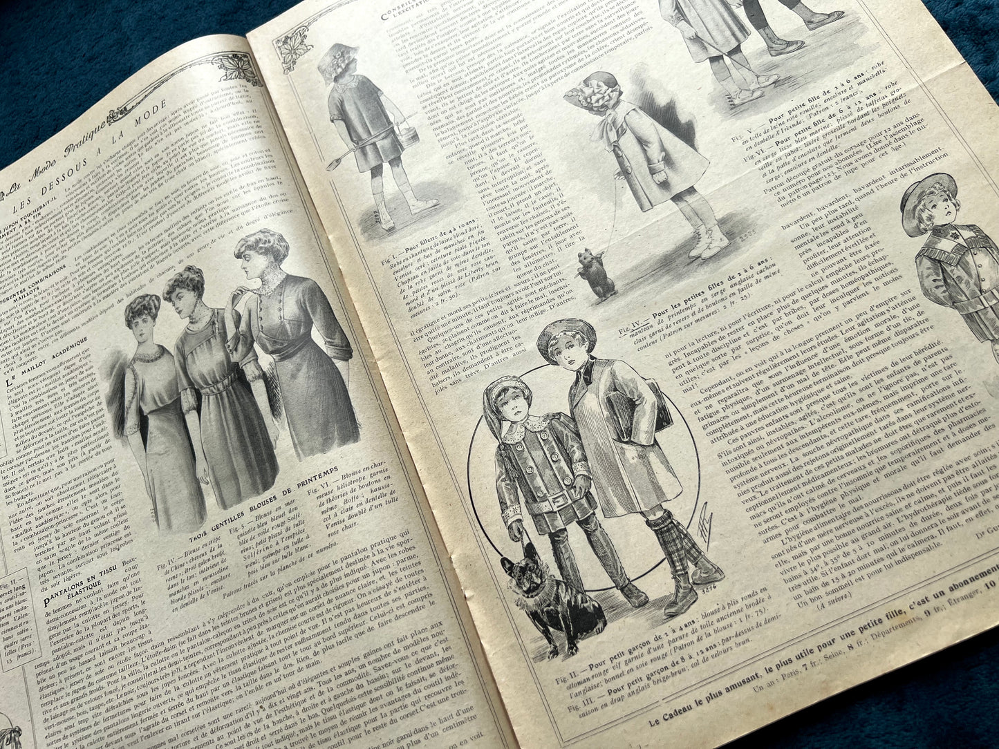 February 1911 French Women's Magazine La Mode Pratique with Skirt  + Top Pattern