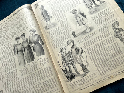 February 1911 French Women's Magazine La Mode Pratique with Skirt  + Top Pattern