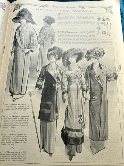 February 1911 French Women's Magazine La Mode Pratique with Skirt  + Top Pattern