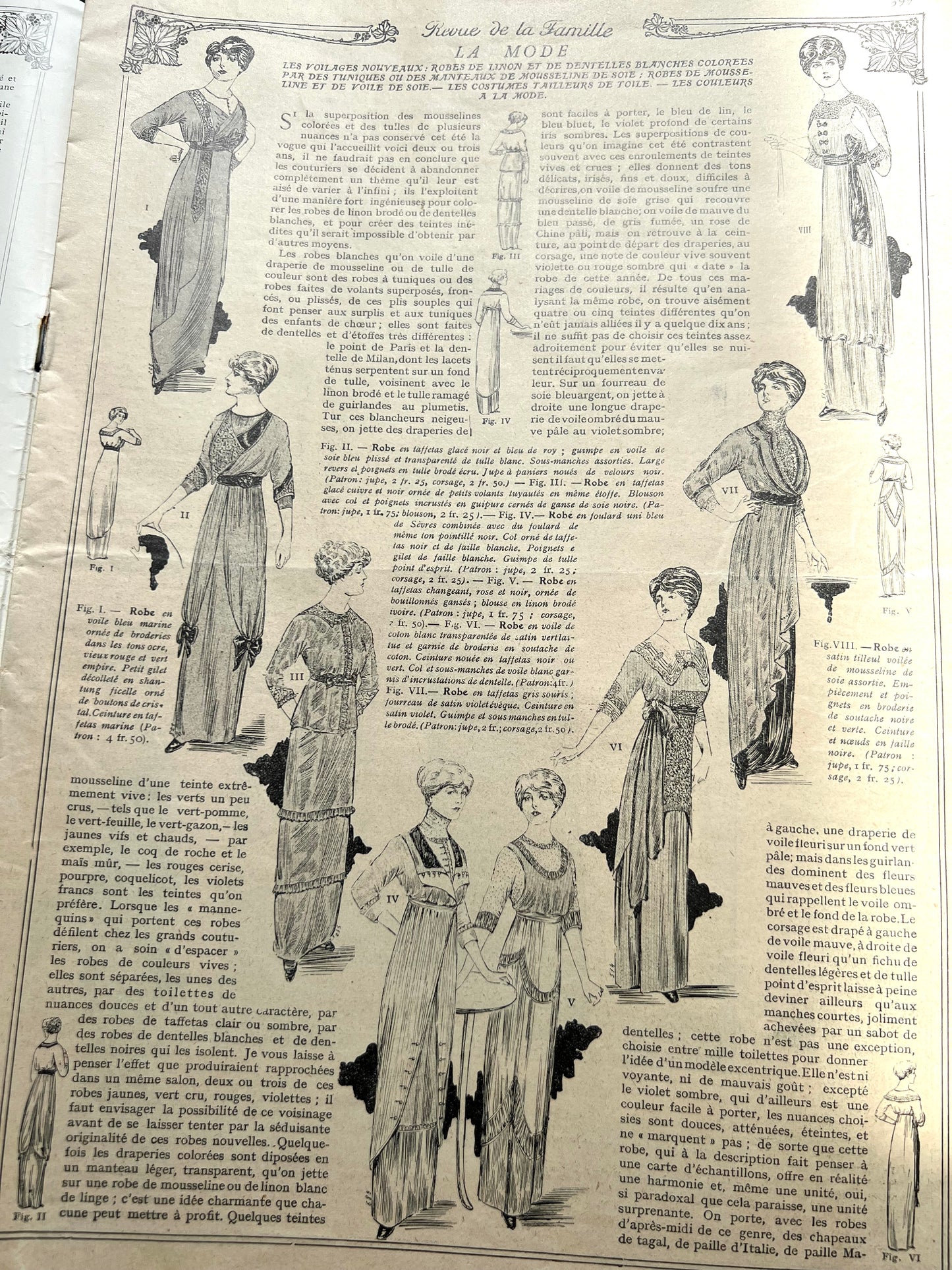 June 1912 French Women's Magazine La Mode Pratique with Pattern