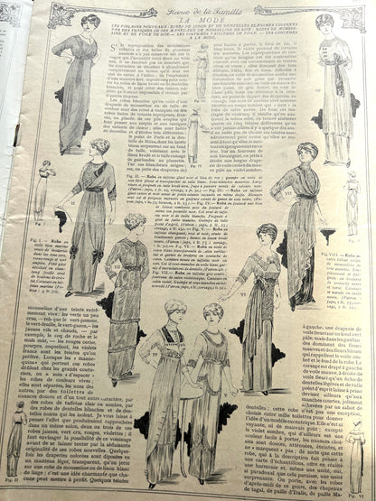 June 1912 French Women's Magazine La Mode Pratique with Pattern