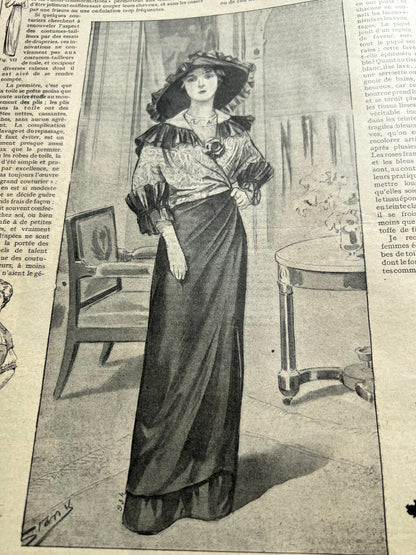 June 1912 French Women's Magazine La Mode Pratique with Pattern
