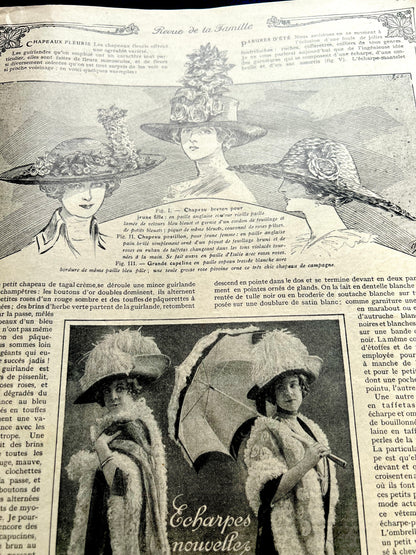 June 1912 French Women's Magazine La Mode Pratique with Pattern
