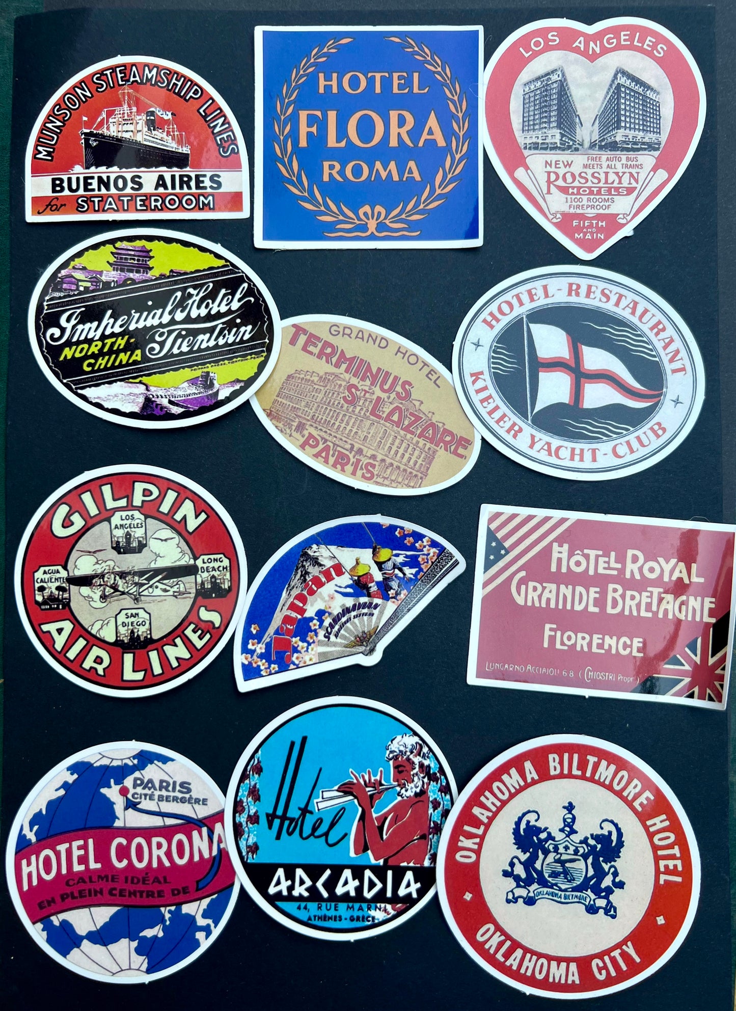 Retro Sticky Back Luggage Labels