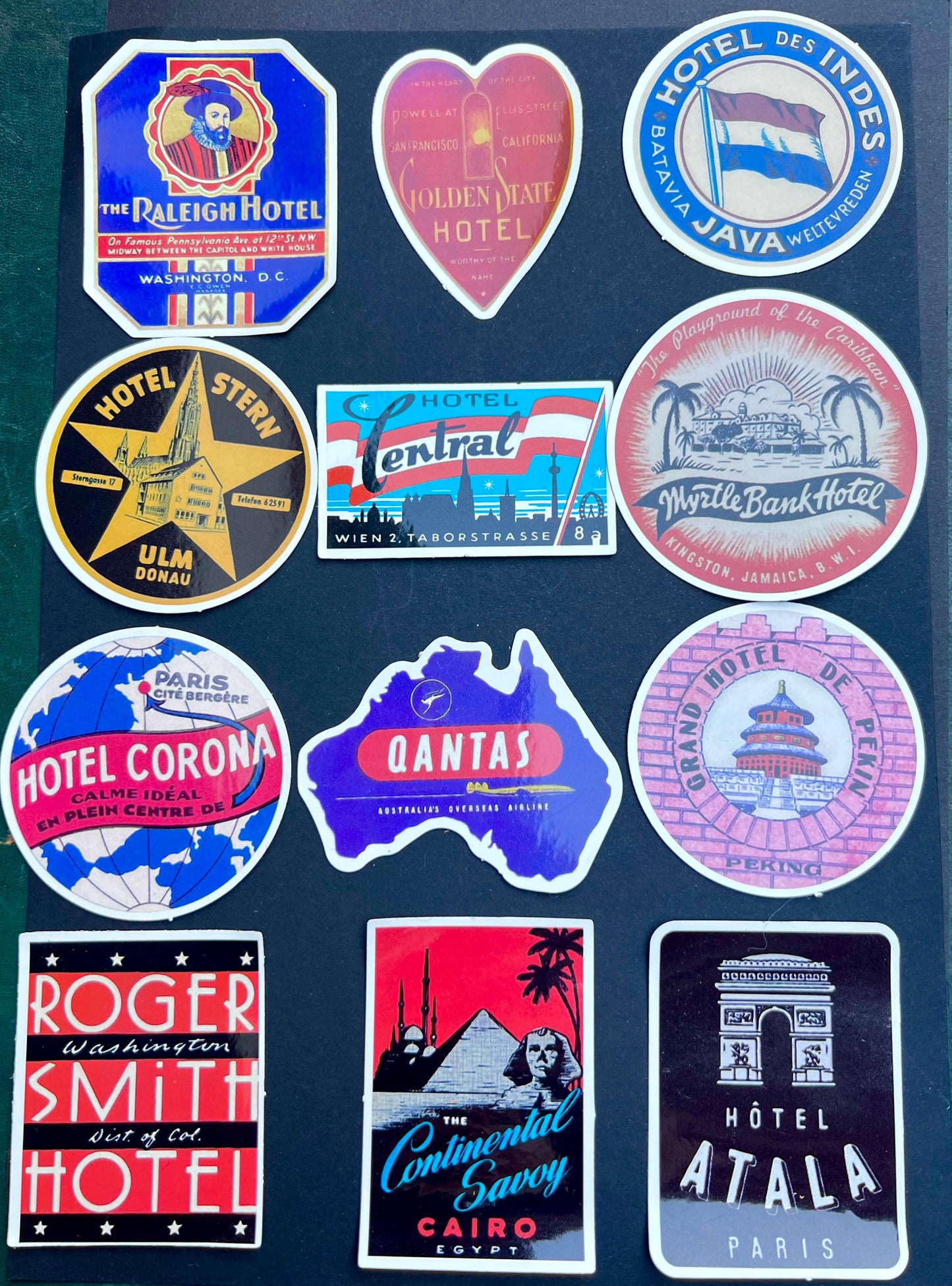 Retro Sticky Back Luggage Labels