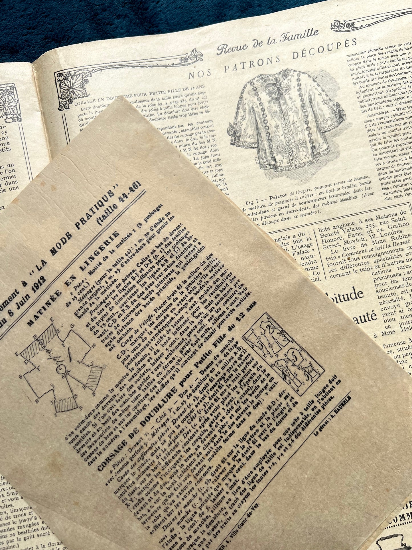 June 1912 French Women's Magazine La Mode Pratique with Pattern